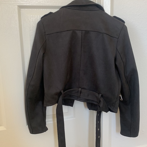 Zara suede jacket, gray, new with tags, S - Picture 2 of 2